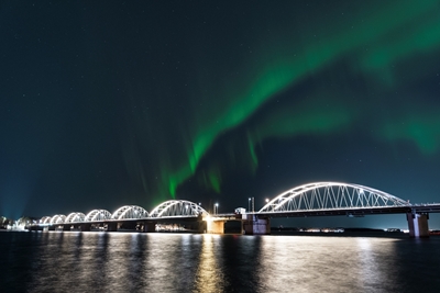 Auroras boreales sobre Bergnäsbron