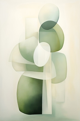 Moderne grønne abstrakte former 