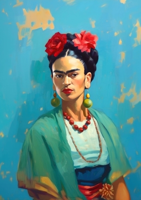 Frida Kahlo plakat Trykk blått