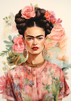 Frida Kahlo Plakát Tisk Růžový