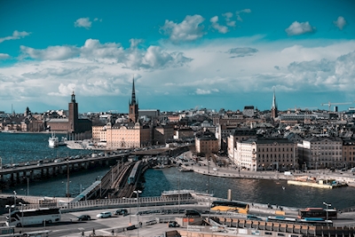 Vista del Slussen de Estocolmo
