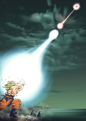 Goku tegen Vegeta Kamehameha 