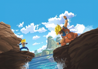 Goku tegen Vegeta Super Saiyan