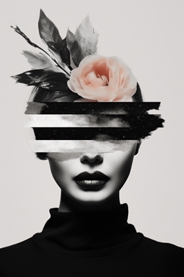 woman head with flower collage