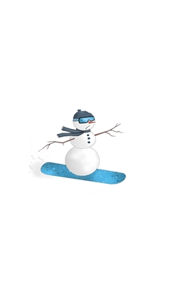 Snowboard-snømann 