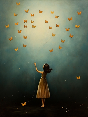 Girl and butterflies