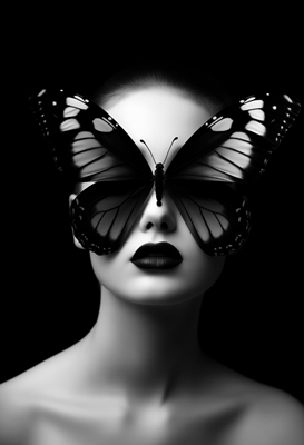 Retrato da borboleta da mulher