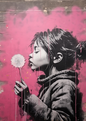 Girl's dandelion x grafitti