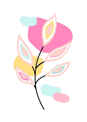 Nowoczesny graficzny pastelowy kwiat