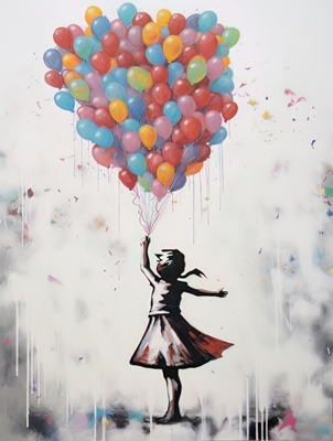 Flicka med ballonger