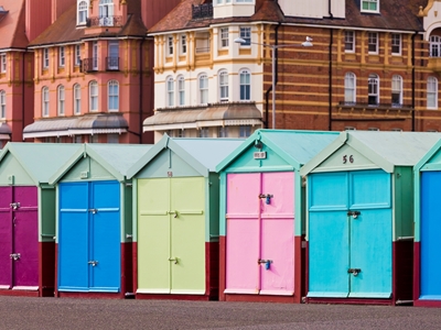 Colorful huts in Brighton
