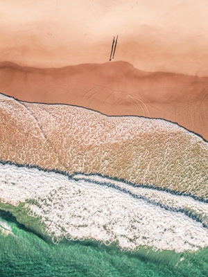 Vista aérea del océano pastel