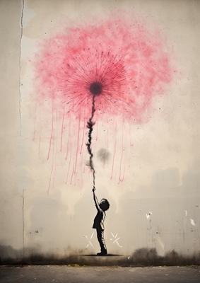 Boy and dandelion x Banksy