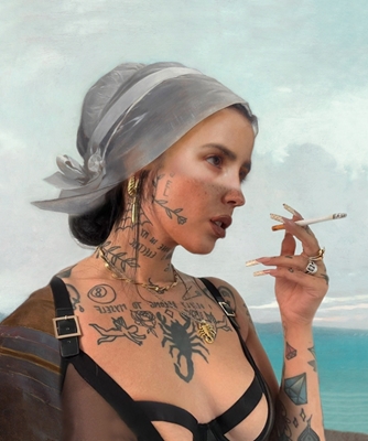 Mujer con un cigarrillo