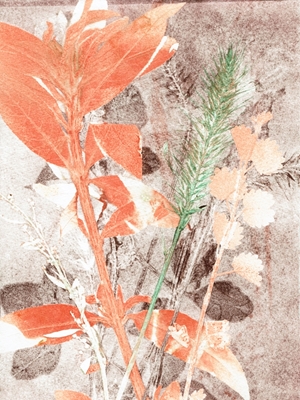Bruna Orange Löv & Gräs