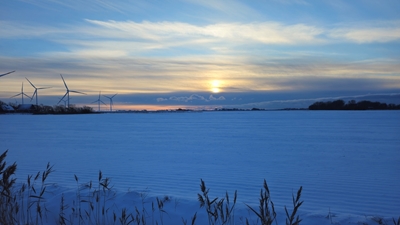 Západ slunce v prosinci