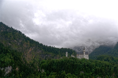 Zámek Neuschwanstein - mlha