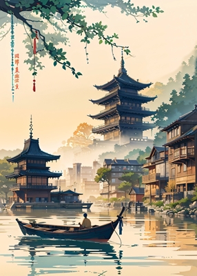 traditional river art japan