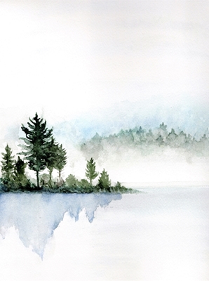 Brouillard au bord du lac
