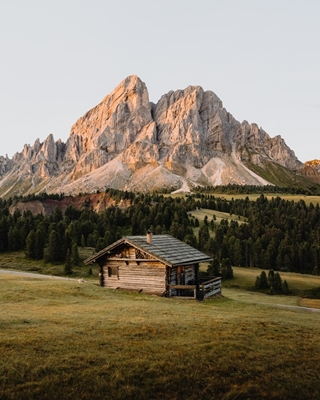 Hütte mit Bergblick