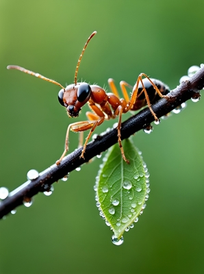 Mrówki na zdjęciu makroobiektywu