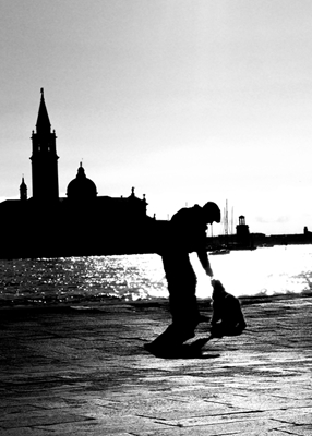 Venice, a dog and the man
