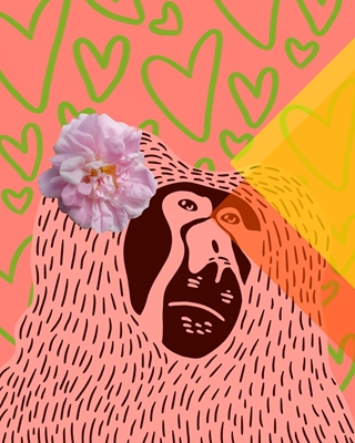 Baboon in love