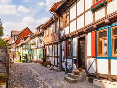 Hrázděné domy v Quedlinburgu