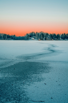 Jezero Duveholms v zimě