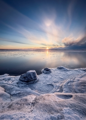 Freezing Baltic Sea Sunset