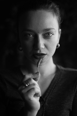 Black and white portrait