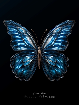 Blue butterfly made of glass