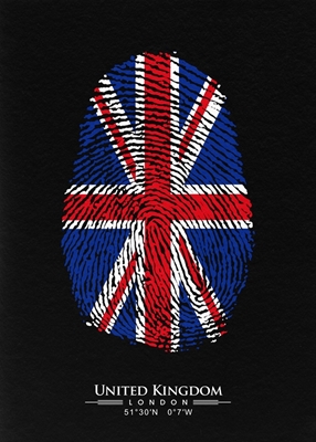 uk flag in fingerprint