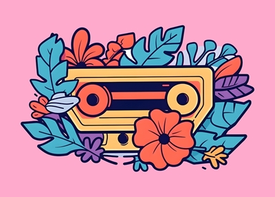 Colorful Lo Fi Floral Music posters & prints by One Years Studio - Printler