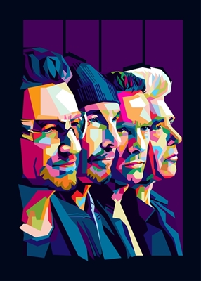 U2 Band Pop Art Style