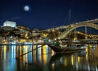 Night panorama of Porto