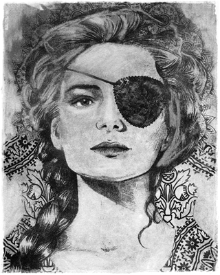 Woman with eyepatch