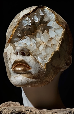 Crystal Woman Head Portrait