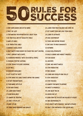 50 rules for success