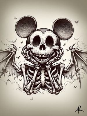 Mickey Mouse Skeleton Dead