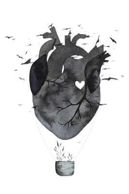 Black heartballon