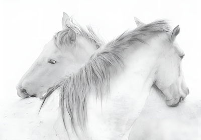 två vita hästar