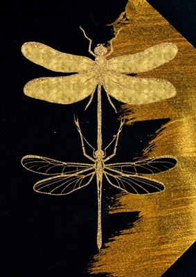 Gold dragonflies