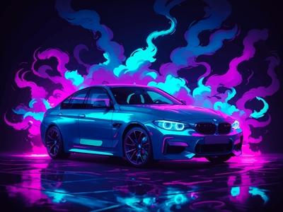 BMW M3 - savuinen neon
