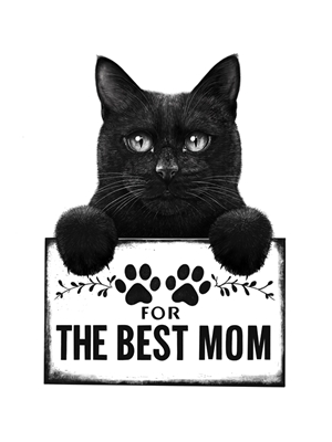 Svart katt för bästa mamman