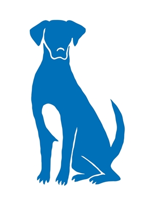 Hund Blau Matisse-Stil