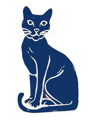 silueta de gato azul