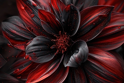 black an red flower