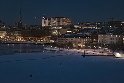 Stockholm City Winter night 