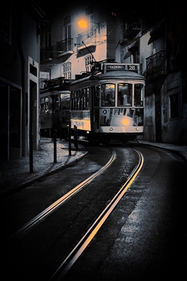 Lisbon Tram 28 at Night